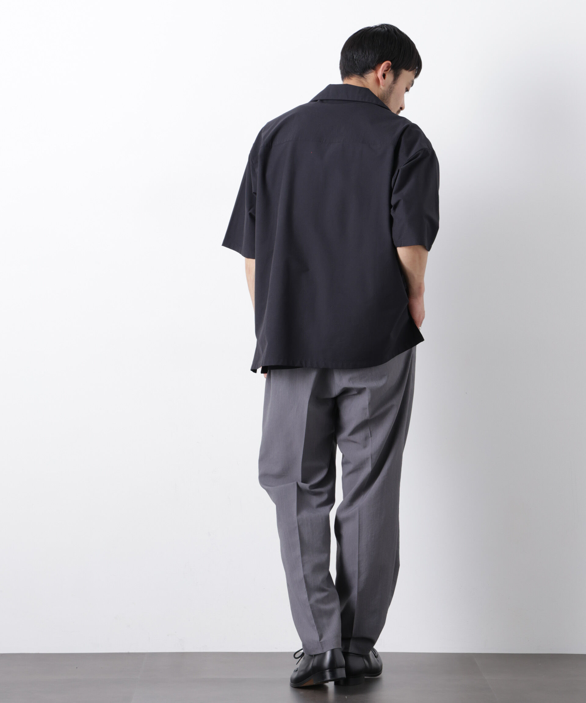 nano･universe「ストレッチワイド オープンカラーシャツ 半袖」|シャツ・ブラウス|