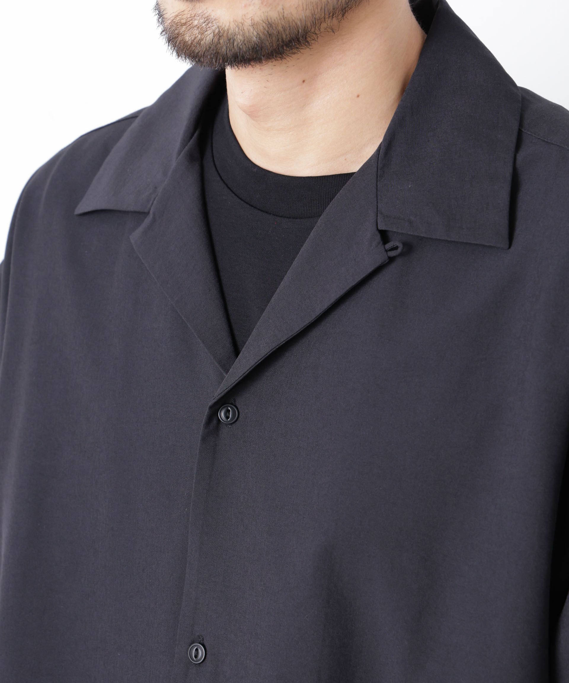 nano･universe「ストレッチワイド オープンカラーシャツ 半袖」|シャツ・ブラウス|