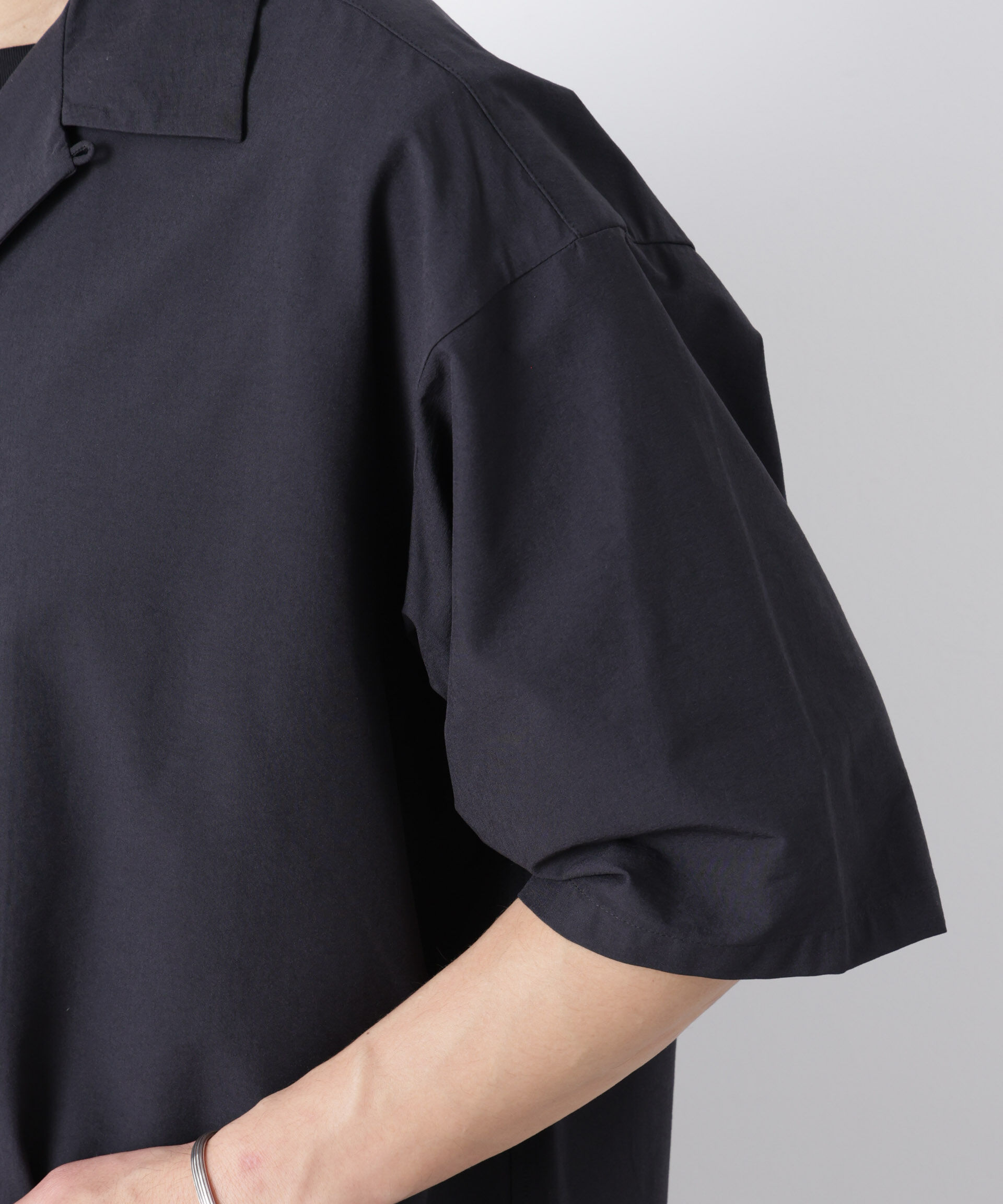 nano･universe「ストレッチワイド オープンカラーシャツ 半袖」|シャツ・ブラウス|