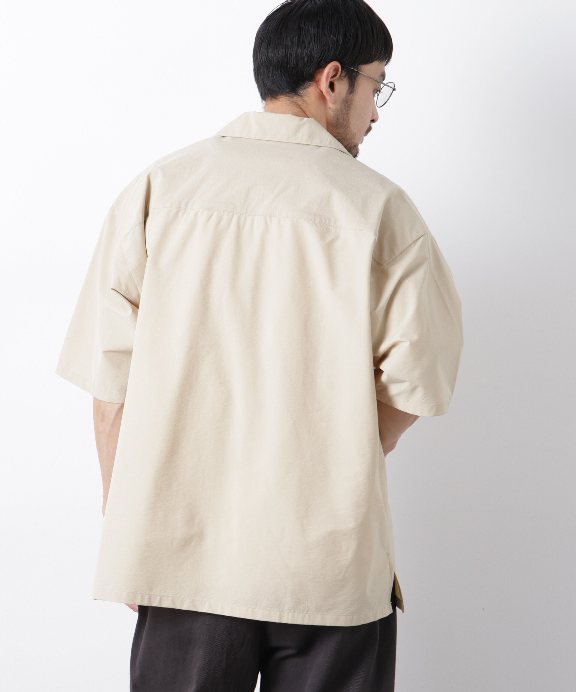 nano･universe「ストレッチワイド オープンカラーシャツ 半袖」|シャツ・ブラウス|