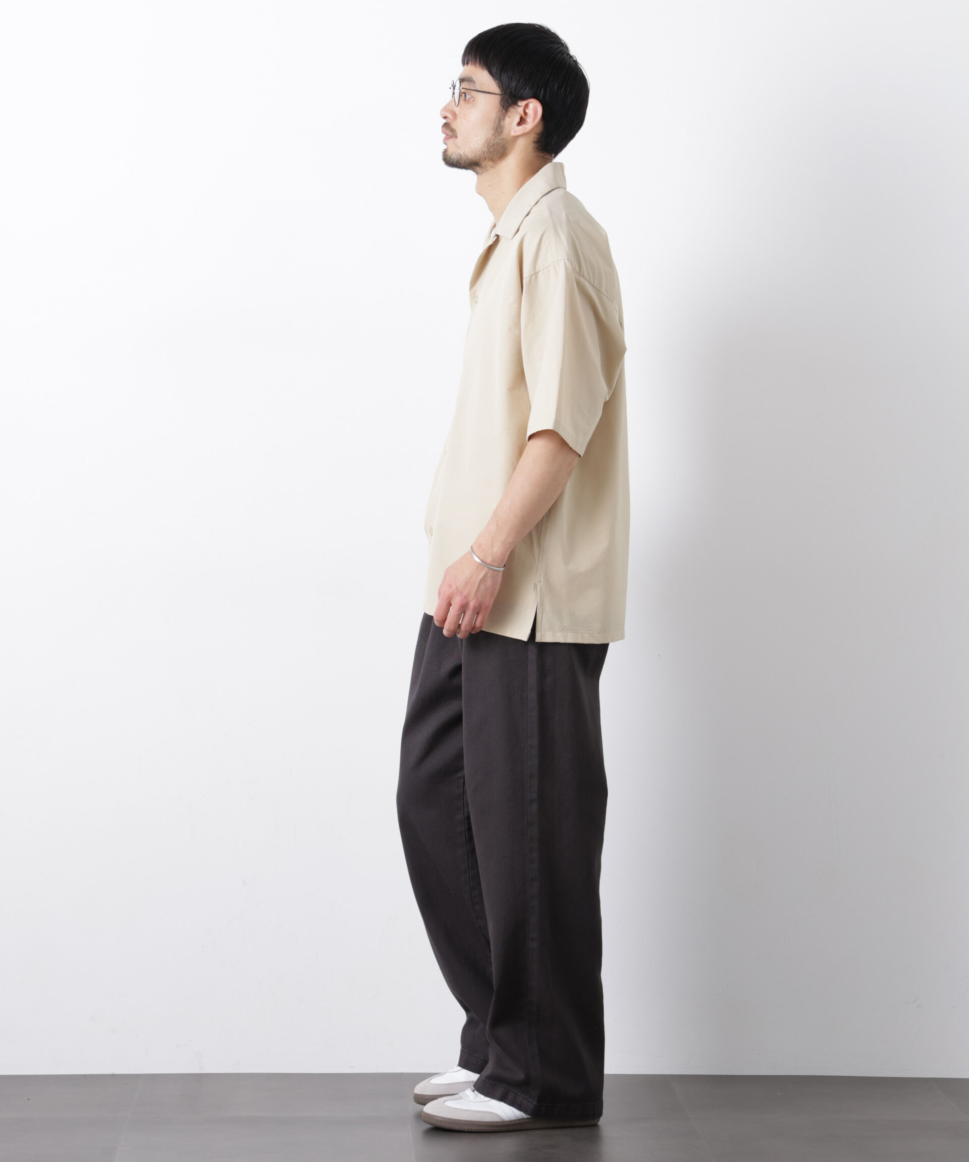 nano･universe「ストレッチワイド オープンカラーシャツ 半袖」|シャツ・ブラウス|