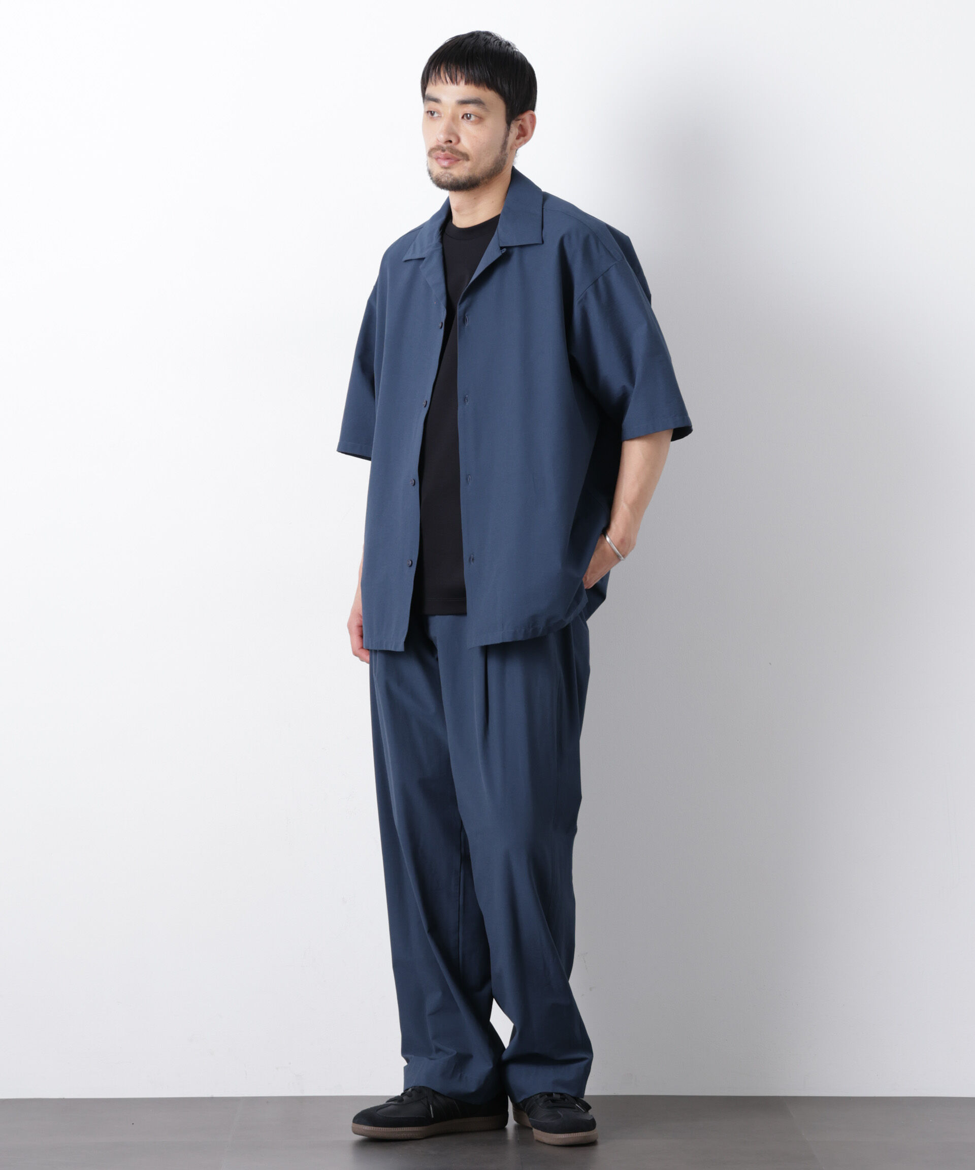 nano･universe「ストレッチワイド オープンカラーシャツ 半袖」|シャツ・ブラウス|