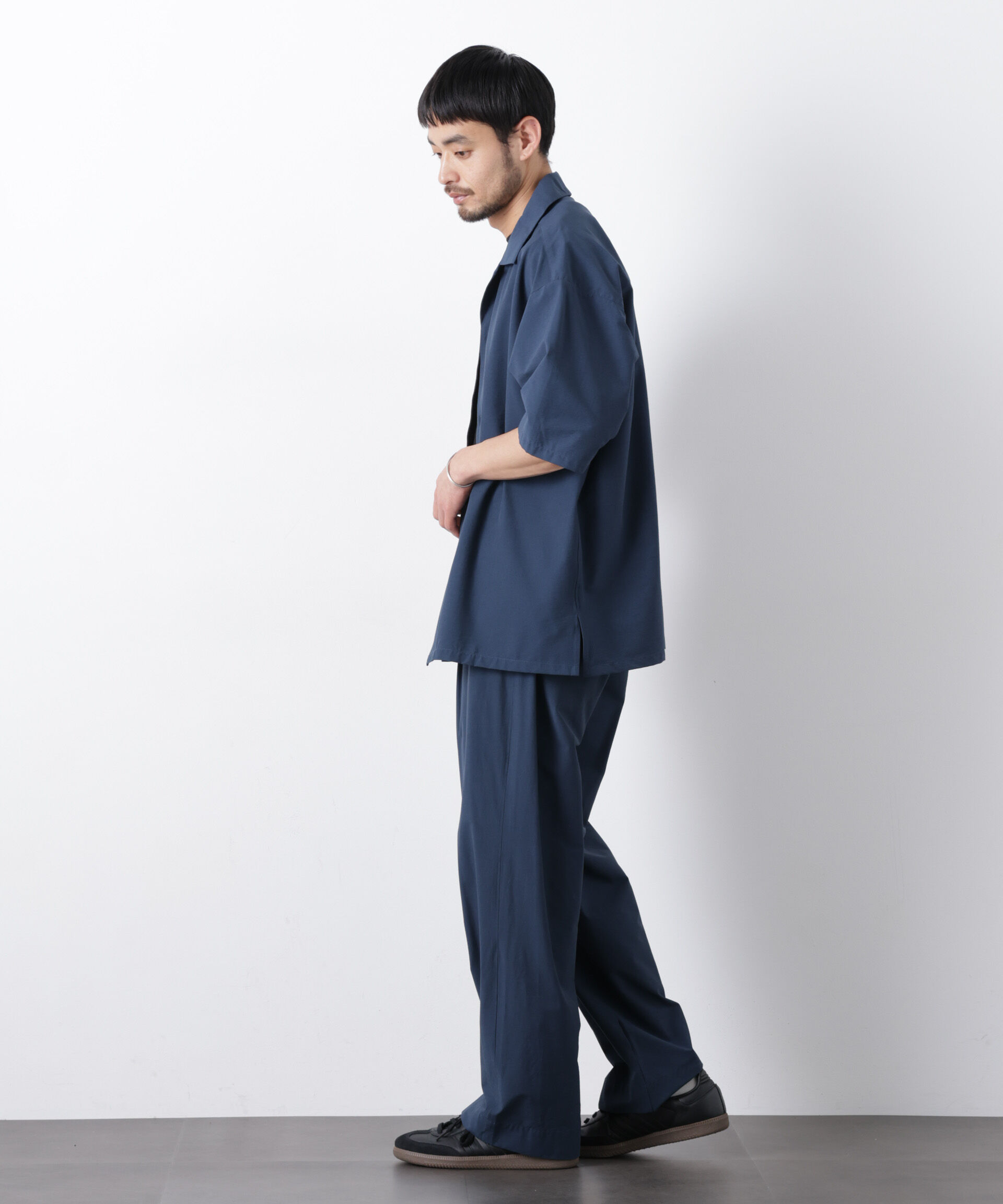 nano･universe「ストレッチワイド オープンカラーシャツ 半袖」|シャツ・ブラウス|