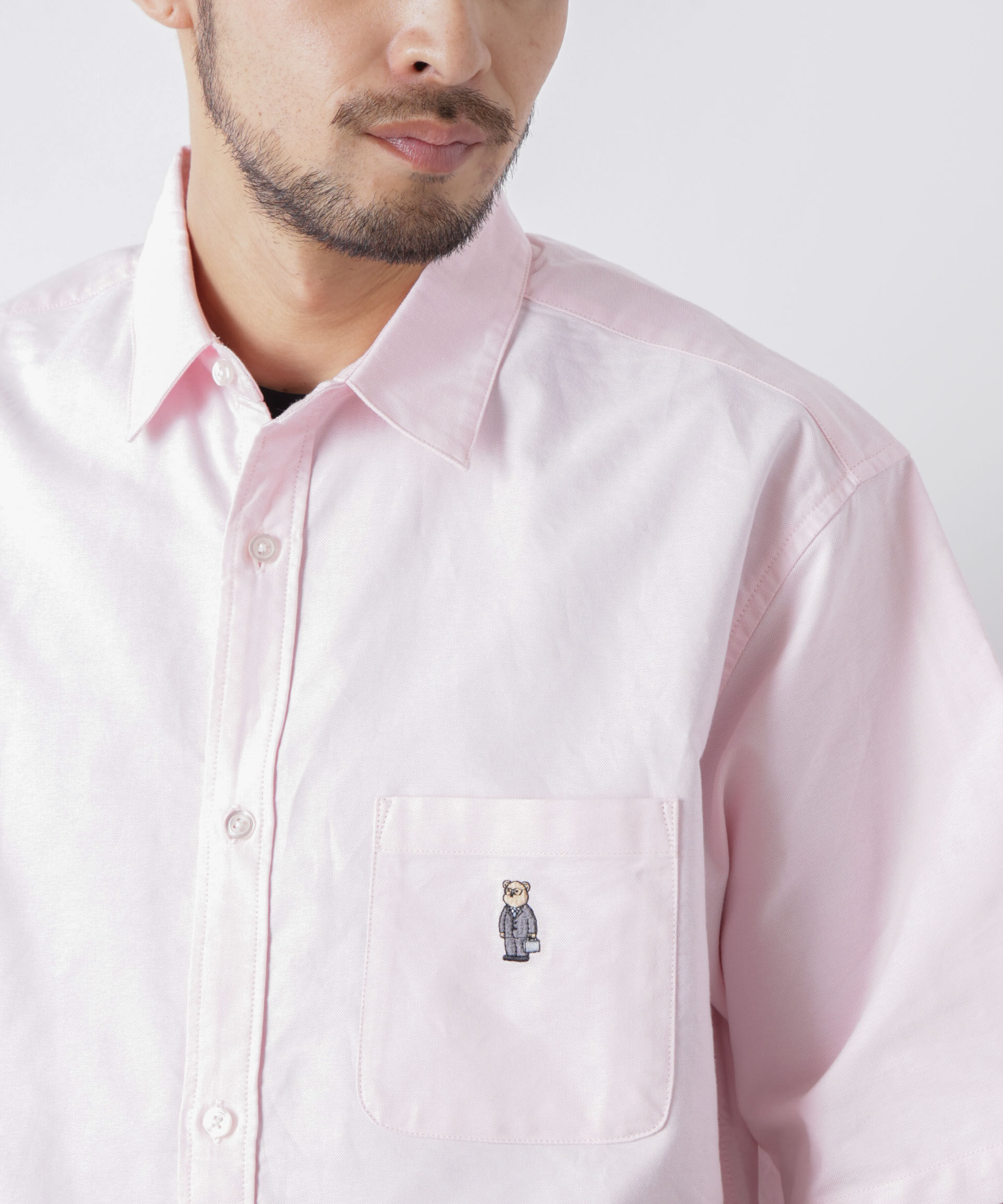 nano･universe「ナノベアOXシャツ 半袖」|シャツ・ブラウス|ピンク