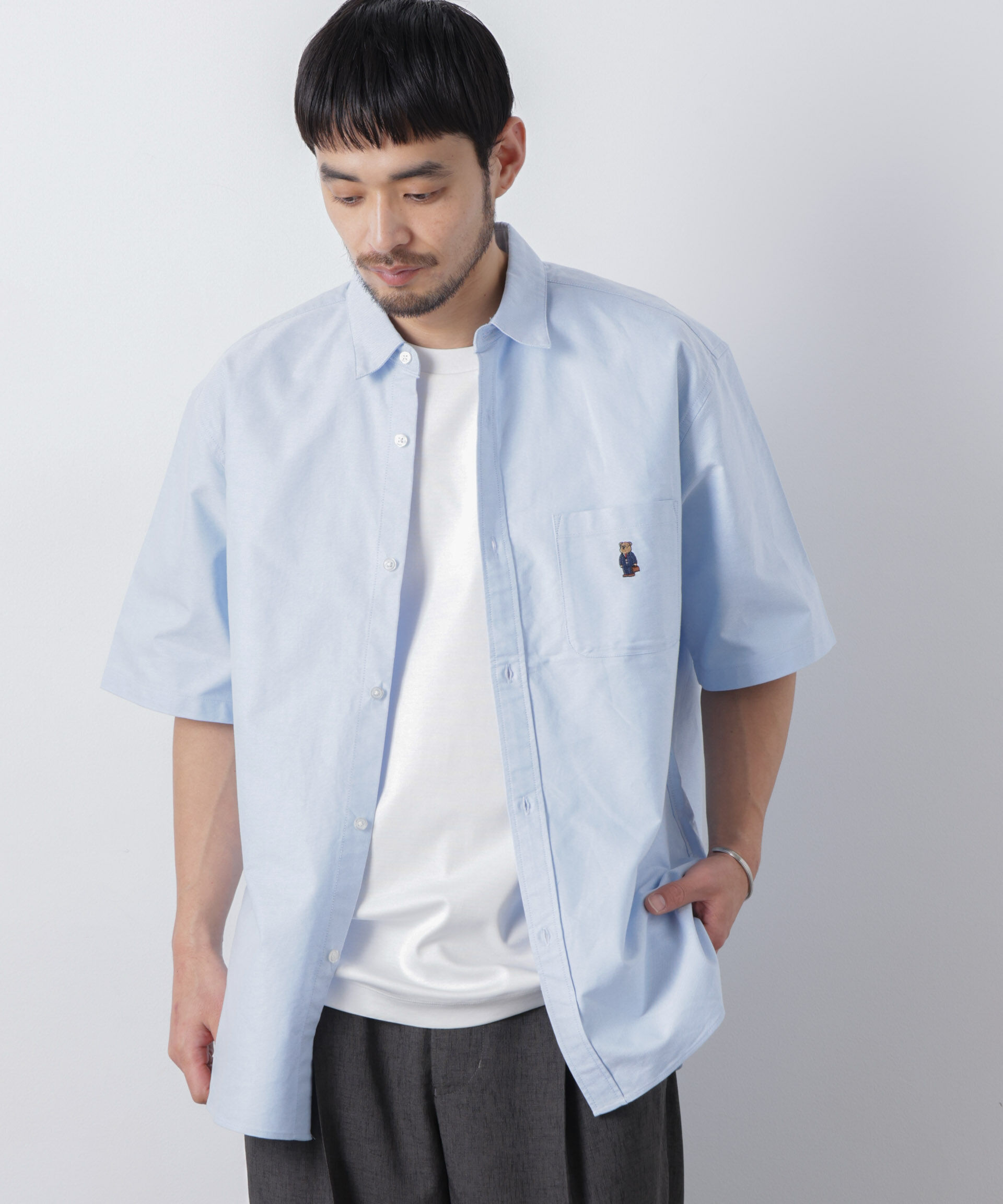 nano･universe「ナノベアOXシャツ 半袖」|シャツ・ブラウス|