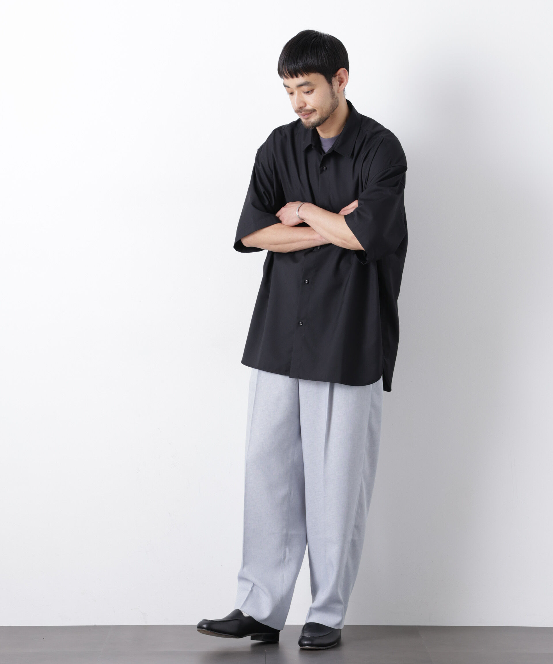 nano･universe「ビッグドレープシャツ 半袖」|シャツ・ブラウス|