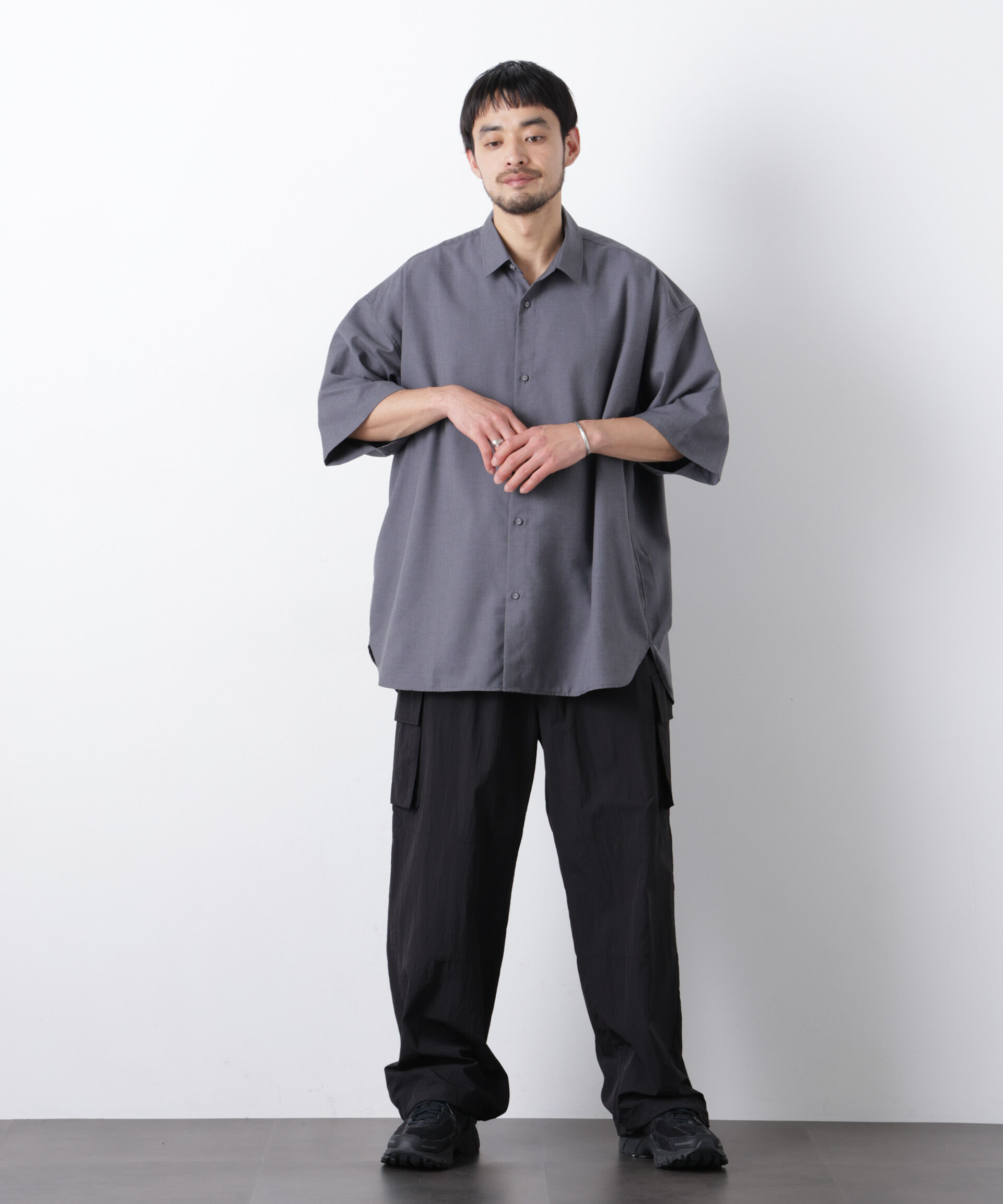 nano･universe「ビッグドレープシャツ 半袖」|シャツ・ブラウス|