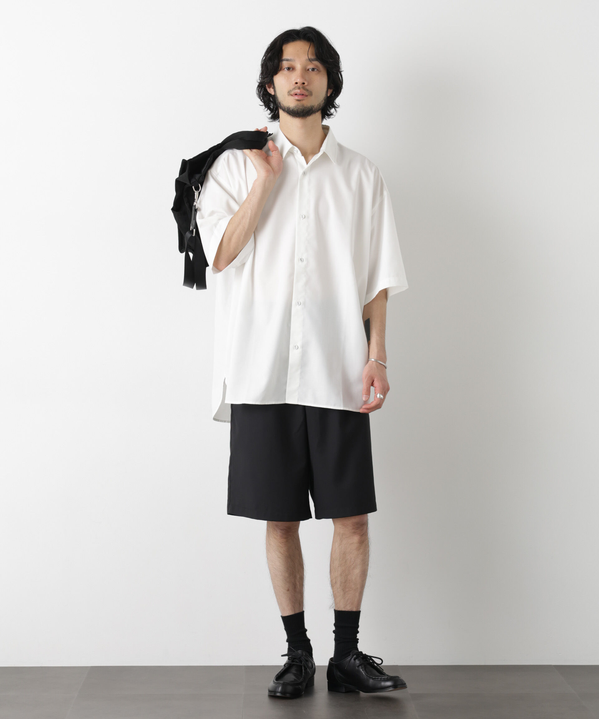 nano･universe「ビッグドレープシャツ 半袖」|シャツ・ブラウス|