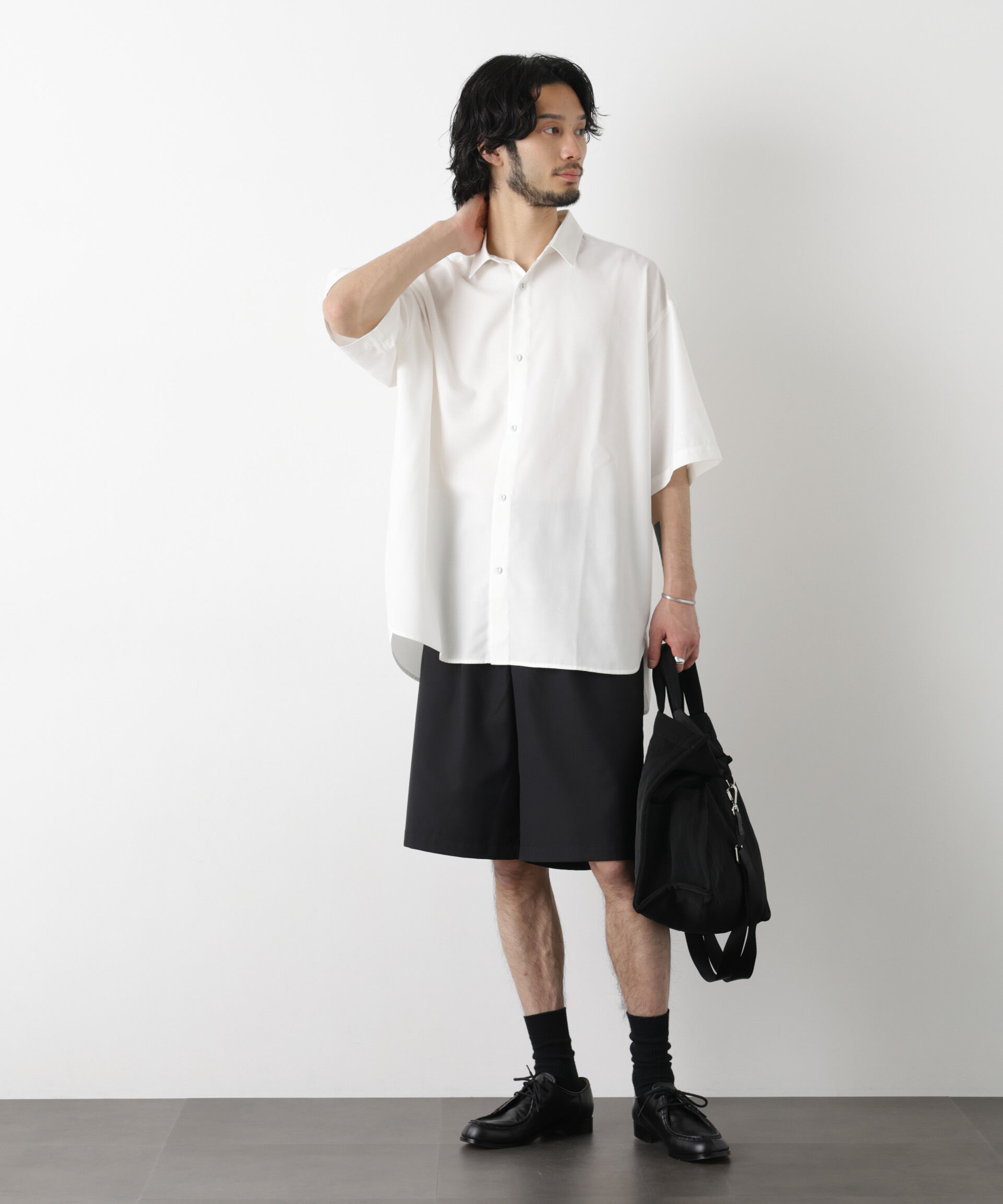 nano･universe「ビッグドレープシャツ 半袖」|シャツ・ブラウス|