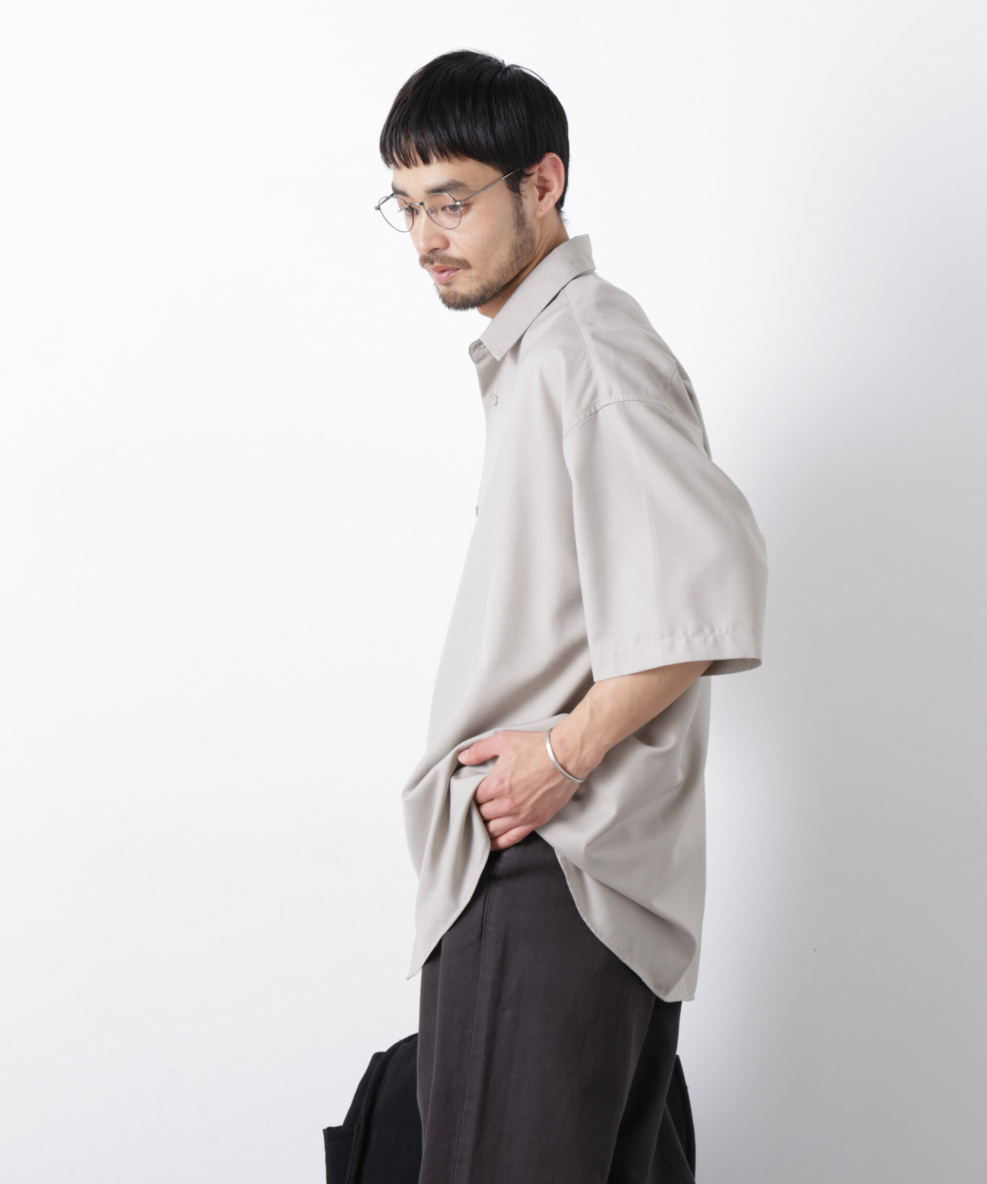 nano･universe「ビッグドレープシャツ 半袖」|シャツ・ブラウス|