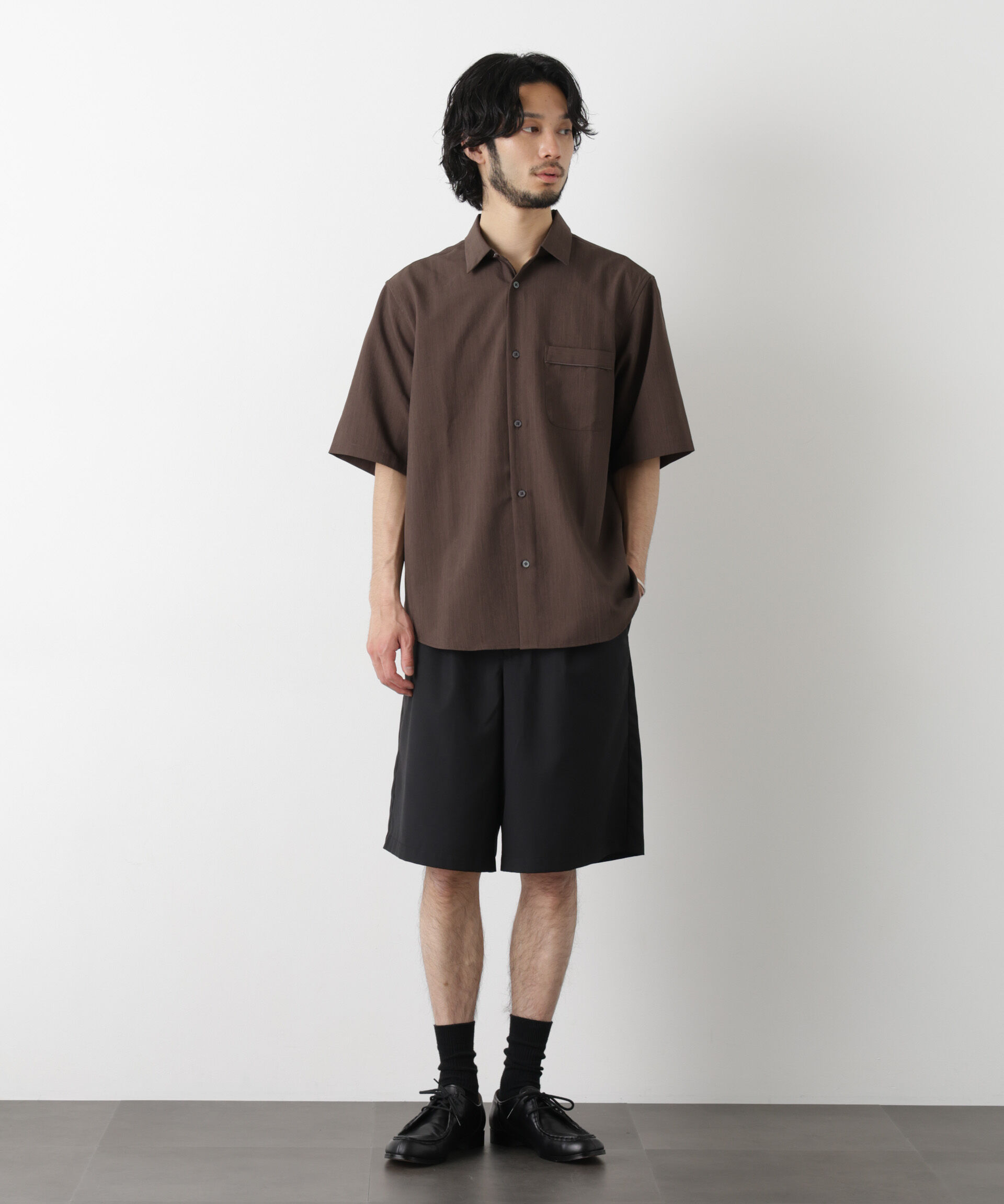 nano･universe「ビッグドレープ ショートパンツ」|チノ|