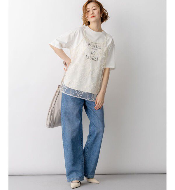 23区「刺繍レース キャミソール」|キャミソール|