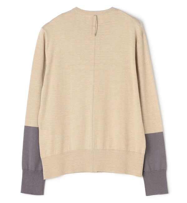 BEIGE,「CHLOR / ウールシルク配色クルーネックカーディガン」|ニット・セーター|