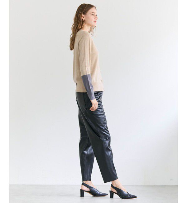 BEIGE,「CHLOR / ウールシルク配色クルーネックカーディガン」|ニット・セーター|