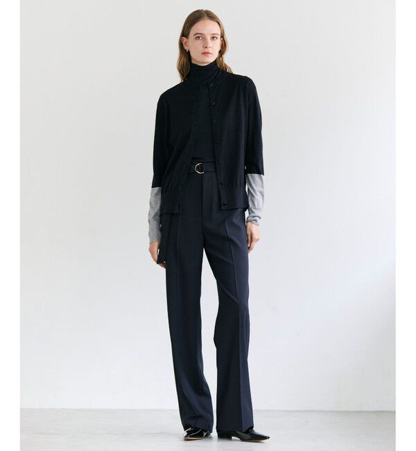 BEIGE,「CHLOR / ウールシルク配色クルーネックカーディガン」|ニット・セーター|