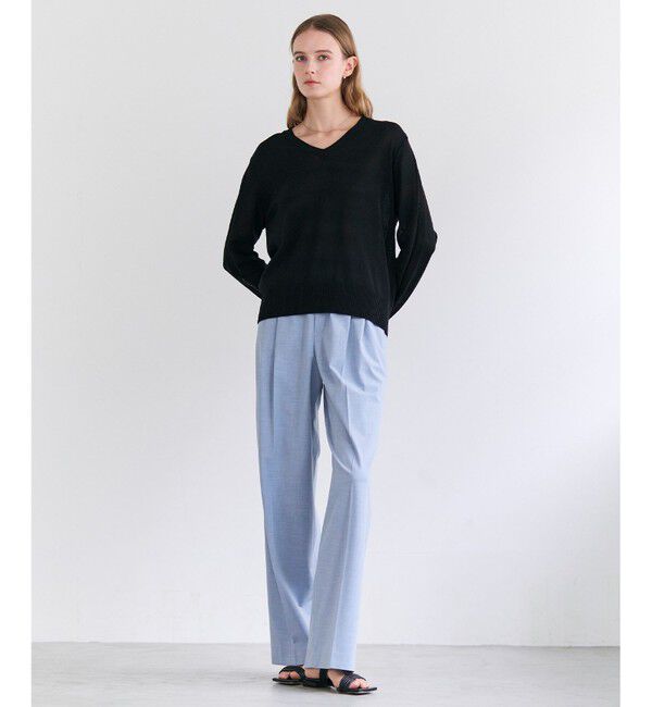 BEIGE,「ARSENOPY / コットンドライタッチ Vネックニット」|ニット・セーター|