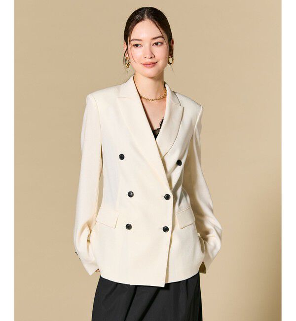 BEIGE,「【L-size】CAROLE / リネンライク ダブルジャケット」|テーラードジャケット|