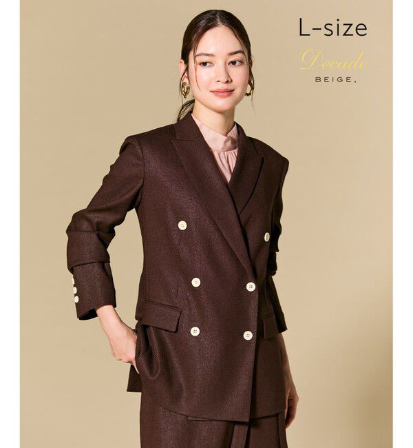 BEIGE,「【L-size】CAROLE / リネンライク ダブルジャケット」|テーラードジャケット|Bordeaux