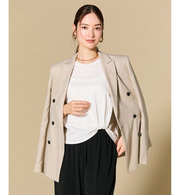 BEIGE,「CAROLE / リネンライク ダブルジャケット」|テーラードジャケット|
