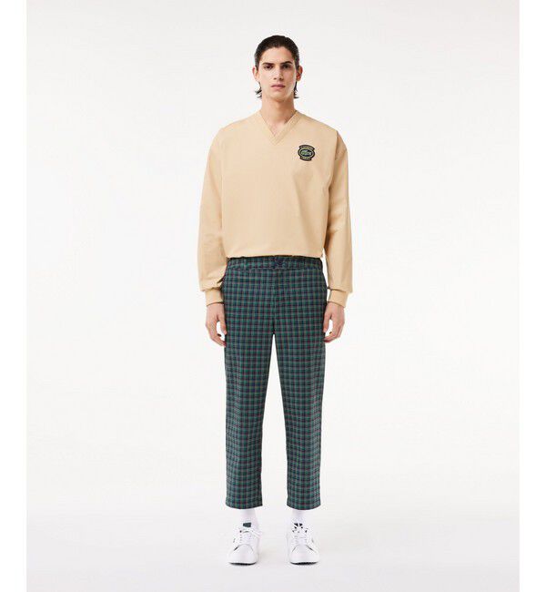 LACOSTE「吸水速乾 ウルトラドライ チェックゴルフパンツ」|チノ|