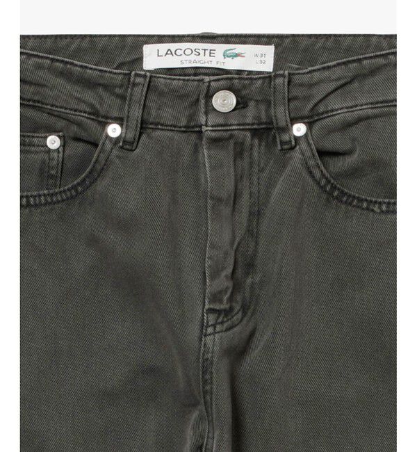 LACOSTE「オーガニックコットンガーメントダイ ルーズフィット ストレートデニムパンツ」|デニム|