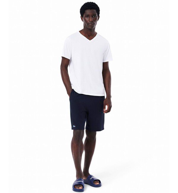 LACOSTE「３枚セット スリムフィット エッセンシャル ラウンジVネック半袖Tシャツ / 3パックTシャツ」|Tシャツ・カットソー|