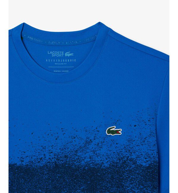 LACOSTE「UPF50 UVカット『ジョコビッチ』コートラインウルトラドライ鹿の子地Tシャツ」|Tシャツ・カットソー|
