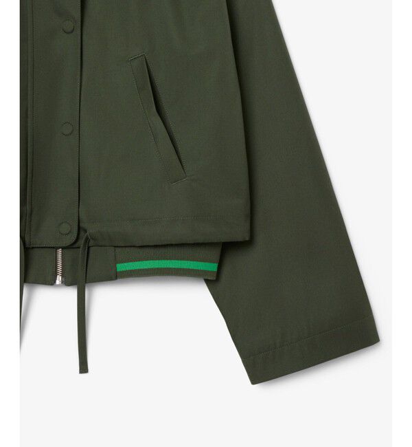 LACOSTE「配色ライン レイヤードジャケット ジップアップブルゾン」|ブルゾン・スタジャン|