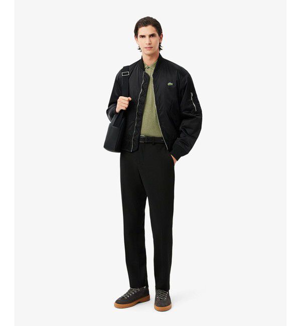 LACOSTE「ウールブレンドセンタープレスチノパンツ」|チノ|