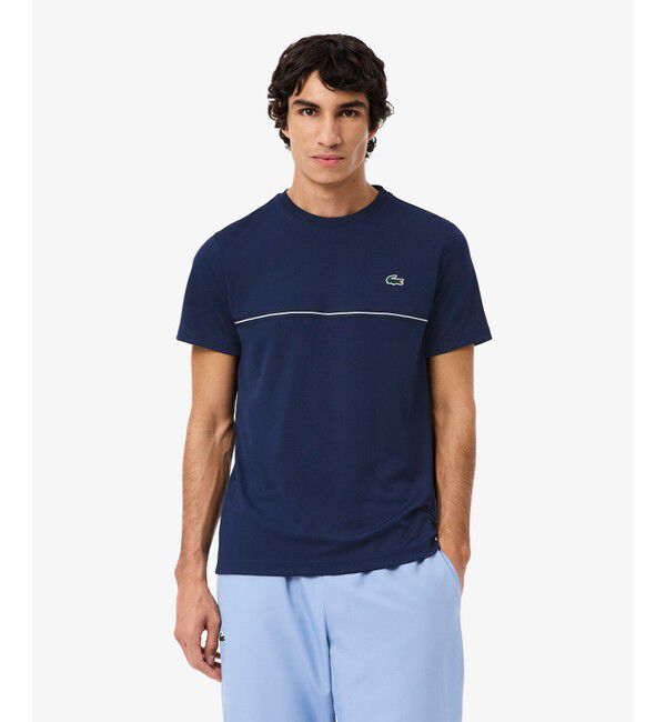 LACOSTE「ウルトラドライ バックプリント鹿の子地Tシャツ」|Tシャツ・カットソー|ネイビー