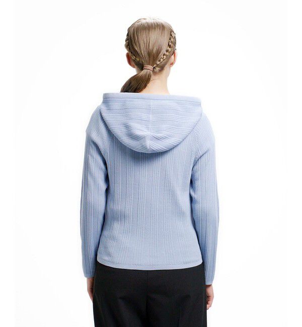 LACOSTE「ランダムピッチリブ ニットジップフーディー」|ニット・セーター|