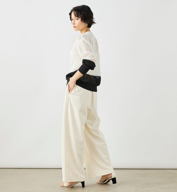 NOLLEY'S「《手洗い可能》テープメッシュ編Vネックカーディガン」|カーディガン|