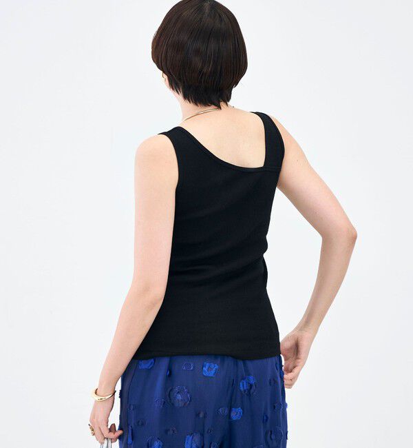 NOLLEY'S「ウォッシャブルプレミアムテレコアシメ2WAYタンク」|タンクトップ|