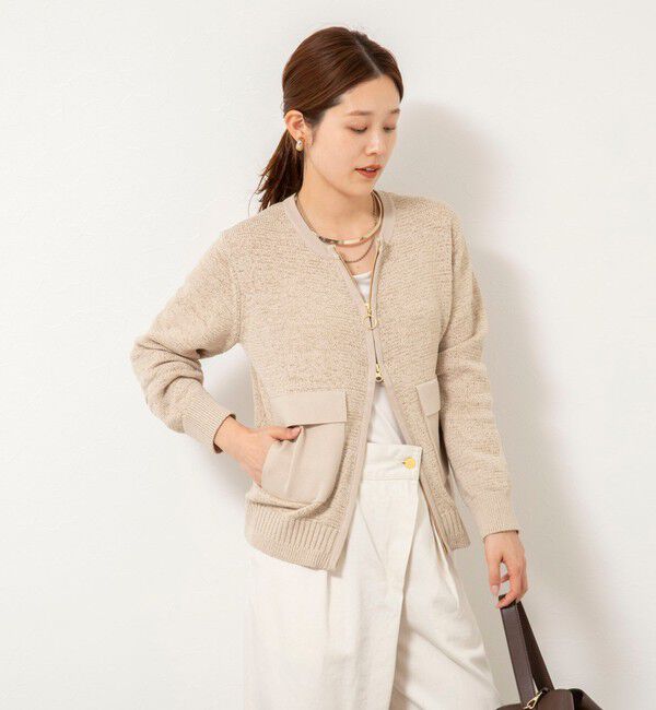 Rie Miller「《手洗い可能》テープヤーンZIP UPカーディガン」|カーディガン|