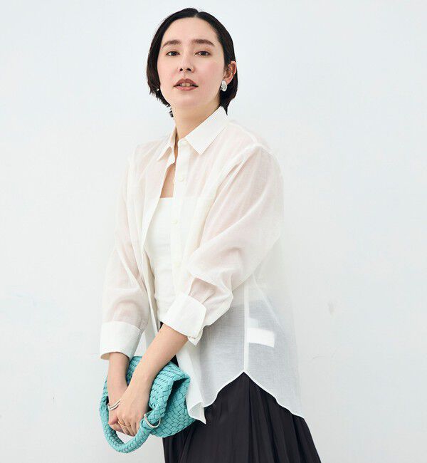 NOLLEY'S sophi「ウォッシャブルシアーオーガンジー2WAYシャツ」|シャツ・ブラウス|