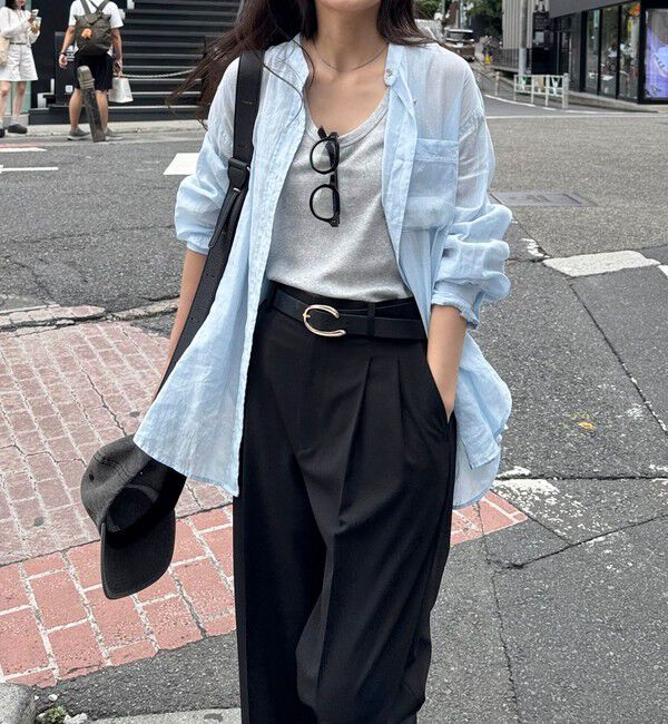 fredy emue「ラミーバンドカラーシャツ」|シャツ・ブラウス|