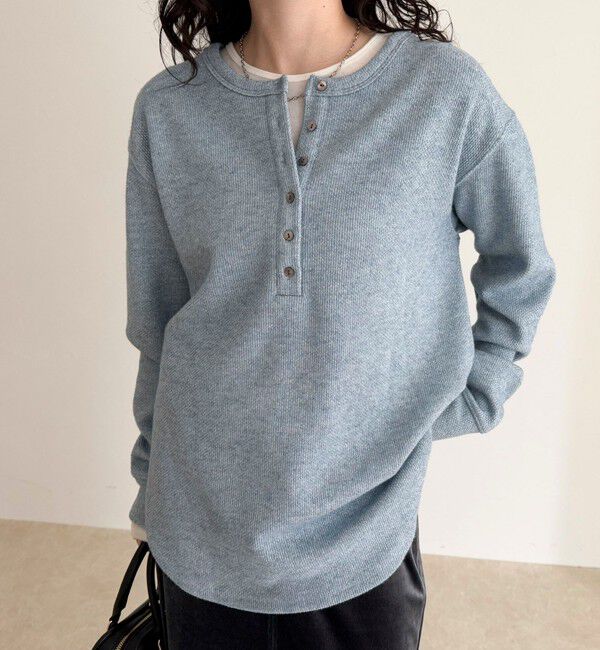 fredy emue「2WAYヘンリーラメプルオーバー」|Tシャツ・カットソー|サックスブルー