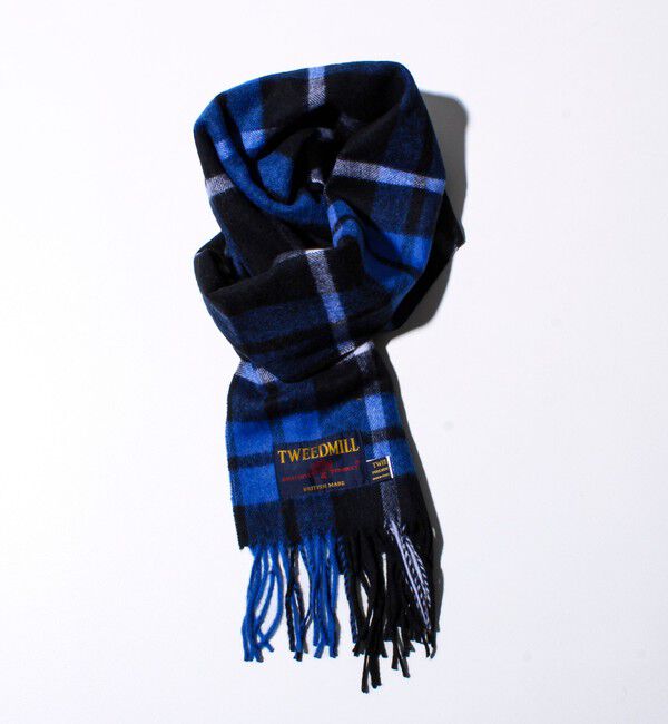 GLOSTER「【TWEED MILL/ツイードミル】ウールチェックストール25」|マフラー|ブルー系その他