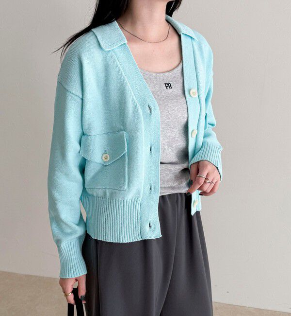 fredy emue「コットン衿付きVネックカーディガン」|カーディガン|