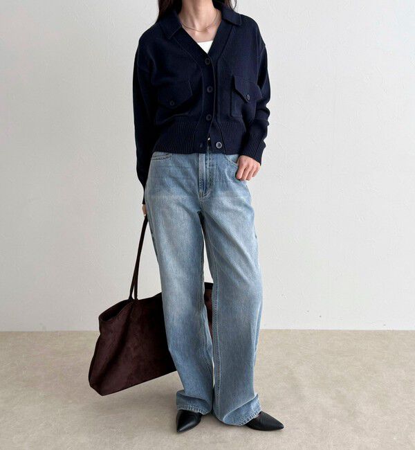 fredy emue「コットン衿付きVネックカーディガン」|カーディガン|