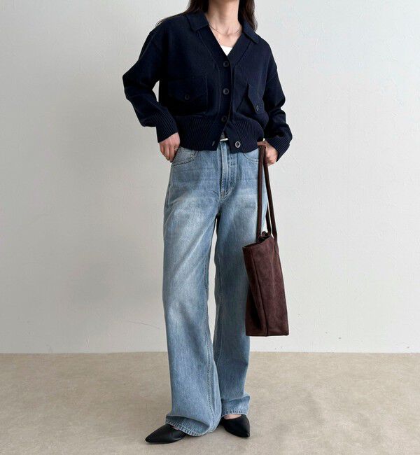 fredy emue「コットン衿付きVネックカーディガン」|カーディガン|