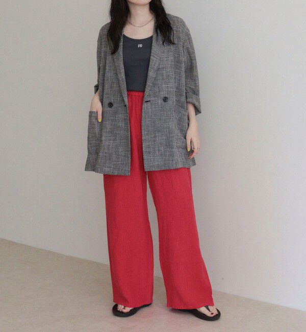 fredy emue「LINEN セミワイドリラクシーパンツ」|チノ|