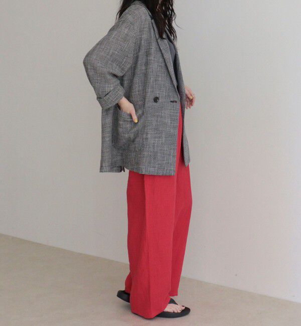 fredy emue「LINEN セミワイドリラクシーパンツ」|チノ|