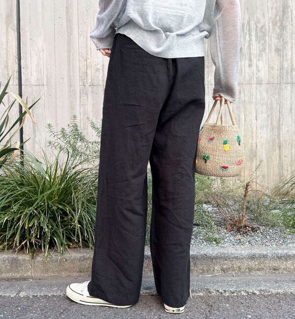 fredy emue「LINEN セミワイドリラクシーパンツ」|チノ|