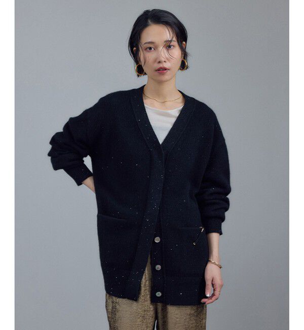SALON adam et rope'「Starry sky Knit スパンコールVネックカーディガン」|カーディガン|