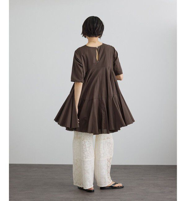 SALON adam et rope'「【AAYUSHI（アユーシ） for SALON】別注ボリュームフレアハーフスリーブワンピース」|ワンピース|