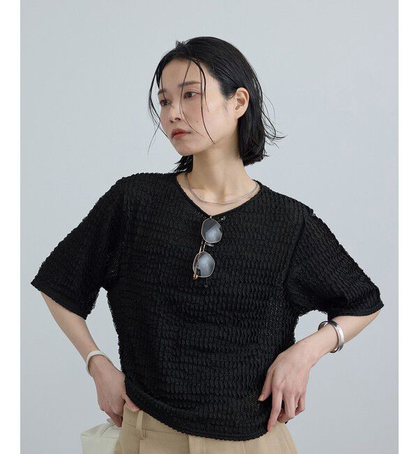 SALON adam et rope'「【WEB限定】ティアードラッセルシアーTシャツ」|Tシャツ・カットソー|