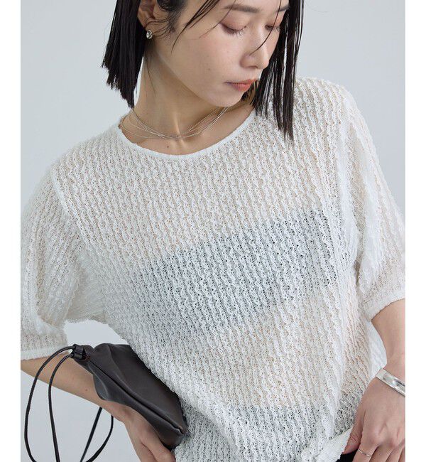 SALON adam et rope'「【WEB限定】ティアードラッセルシアーTシャツ」|Tシャツ・カットソー|