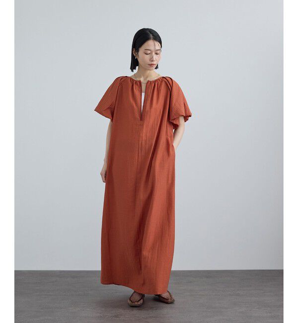 SALON adam et rope'「【WEB限定】2WAYリネンブレンドエンブロイダリーワンピース」|ワンピース|