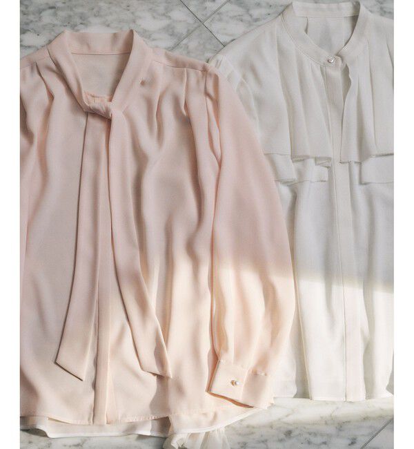 ROPE「【洗える】ダブルヨークギャザーブラウス」|シャツ・ブラウス|